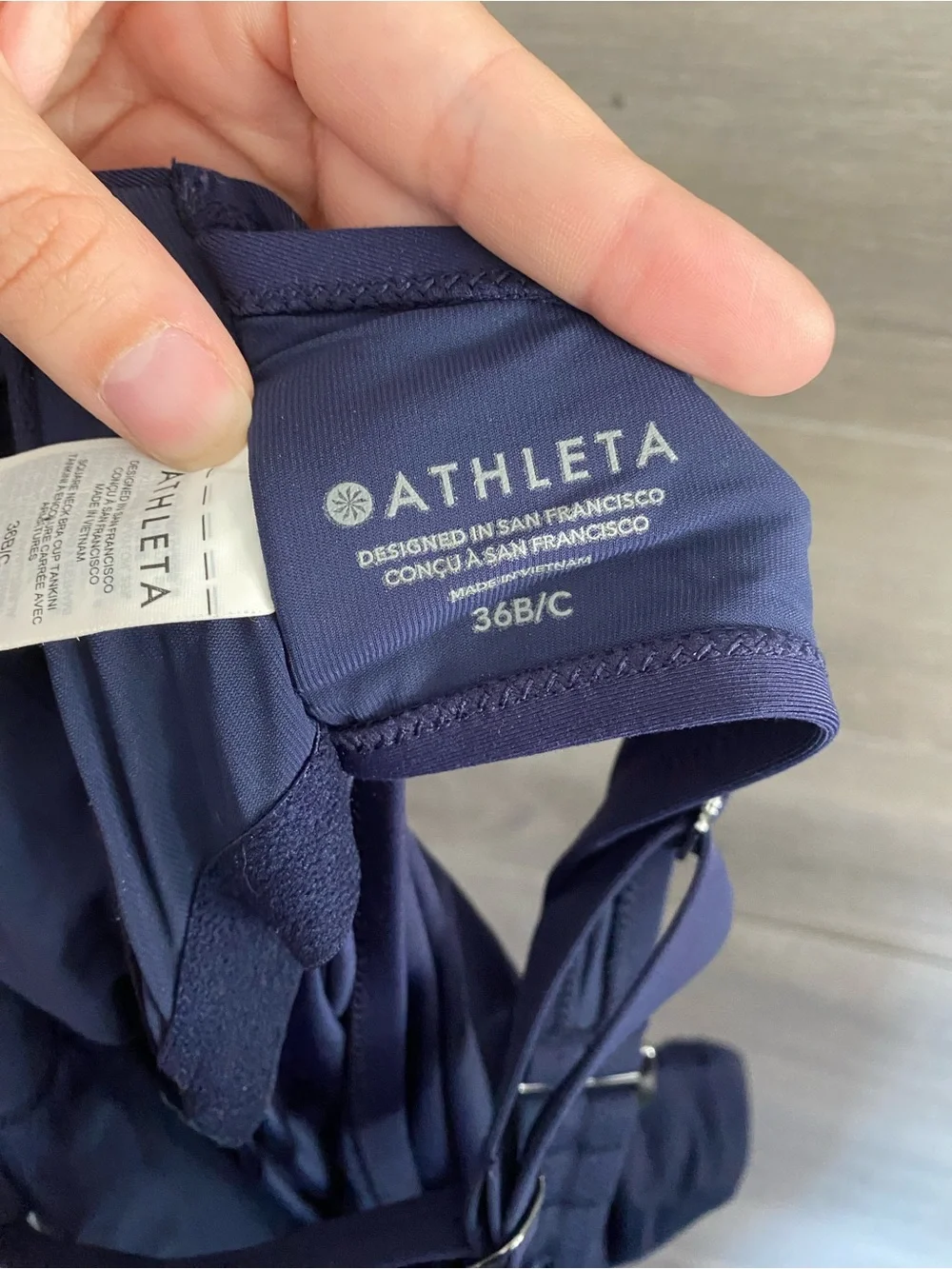 Athleta Square Neck Bra Cup Tankini Swim Top